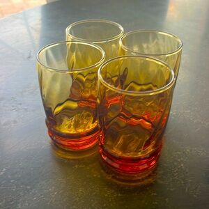 Vintage Libby Malibu amber small 3.5” drinking glasses